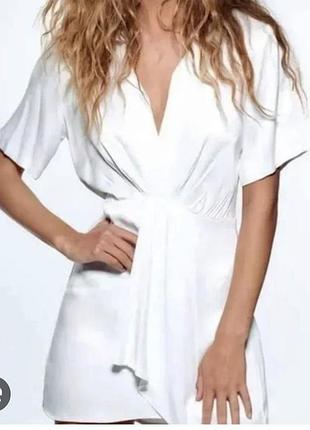 Белое мини платье zara