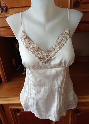 Шелковая майка топ шелк маечка