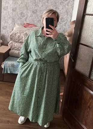 Сукня квітковий принт на гудзиках великий розмір