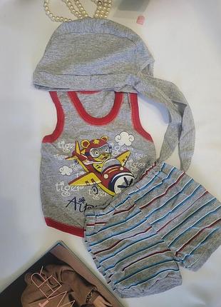 Комлпект для хлопчика майка+ шорти+косинка