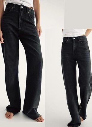 Zara джинси wide leg джинси сірі джинси чорні джинси straight zara
