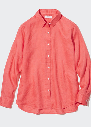 Сорочка, uniqlo,коралова ,s