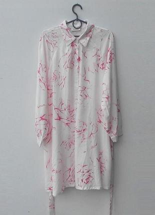 Платье рубашка с длинным рукавом из вискозы