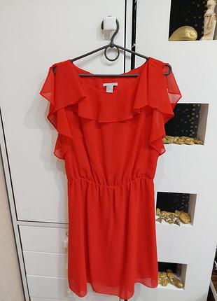 Красное платье h&m