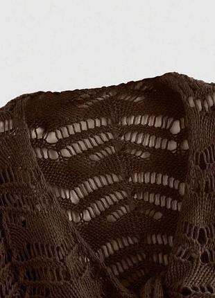 В'язаний коричневий кардиган укорочений shein