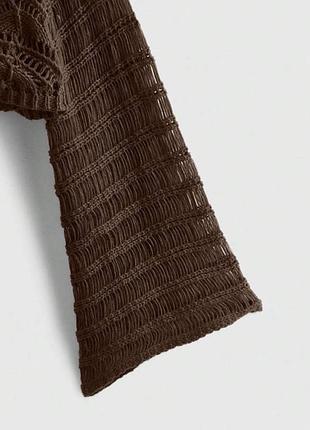 В'язаний коричневий кардиган укорочений shein