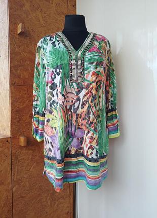 Брендовая вискозная блуза блузка большого размера