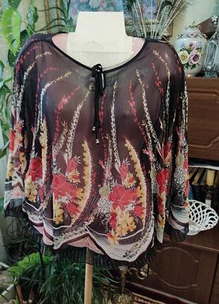 Блуза из шифона,,летучая мышь в
эликого размера