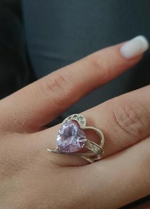 Кільце серце💜персень серце, срібне кільце, срібло 925 проби💎