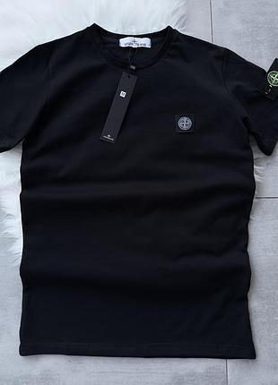 Футболка stone island чоловіча підліткова унісекс чорна люкс якість трендова стон айленд xs-xxxl