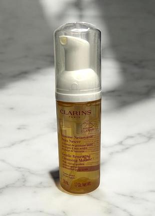 Clarins cleansing gentle renewing cleansing mousse очищуюча пінка для всіх типів шкіри 60ml