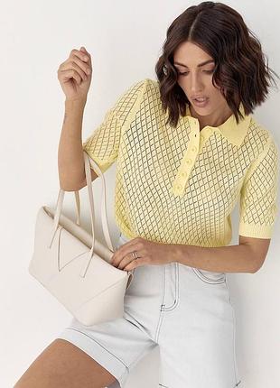 Вʼязана футболка поло