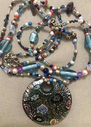 Намисто з кулоном муранське  скло