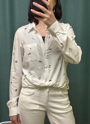 Сорочка жіноча біла з принтом equipment стиль кежуал, м