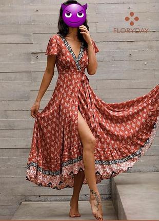 Сток макси платье халат клёш м -размер.