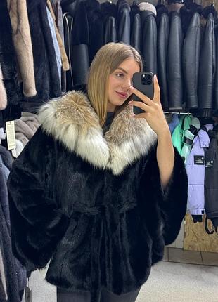 Шуба жіноча шуба чорна шуба норкова шуба летуча миша шуба рись шуба чорний діамант