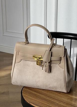 Натуральна шкіра замша шкіряна сумка замшева