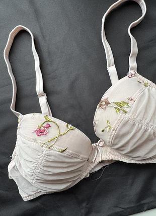 Бюстгальтер ніжно рожевий, французька білизна