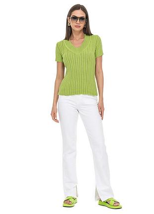 Италия кроп топ футболка яркая зеленая в полоску салатовая женская