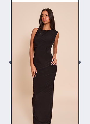 Чорна еластична максі сукня футляр р.50