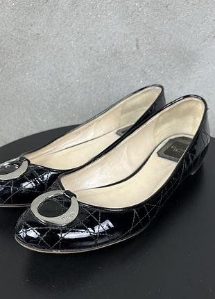 Лаковані туфлі балетки christian dior оригінал