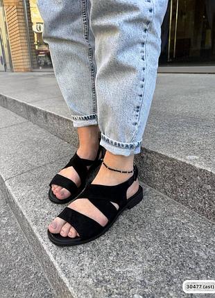 Якісні сандалі з натурального замшу