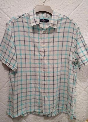 Розпродаж 2+1 гарна чоловіча сорочка льон бавовна