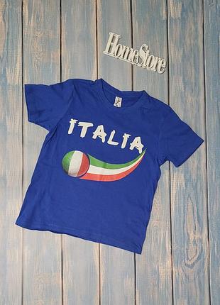 Синя футболка з написом італія для хлопчика