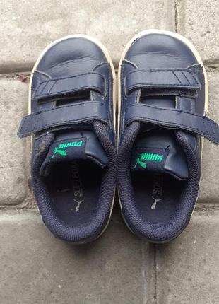 Детские кожанные кроссовки puma soft foam 24p.ст15,5см.синие