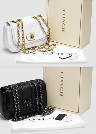 Шкіряна сумка пуф madison через плече стьобана co 2