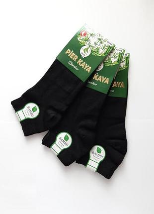 Набор 6 пар черные мужские короткие бамбуковые носки pier kaya bambu 40-45р демисезонные носки