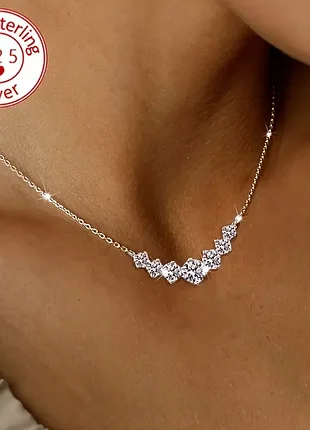 Серебряное ожерелье родовое колье серебро 925 муасанит ювелирные украшения подарок
