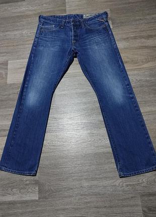 Мужские джинсы replay blue jeans размер 34/32 синий