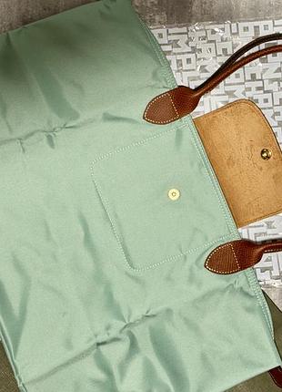 Сумка longchamp оригінал, приємний бірюзовий колір, довгі ручки, розмір медіум