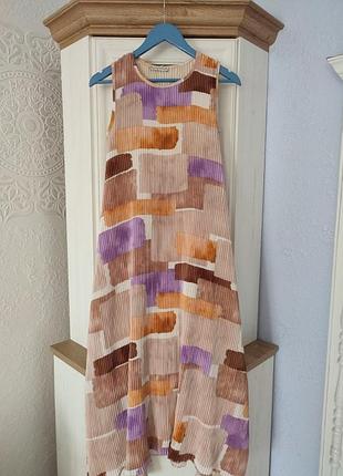 Платье макси, гофра, а силуэт, размер l