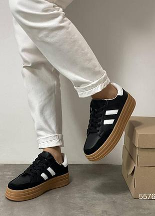 Кроссовки на платформе натуральная кожа и замша