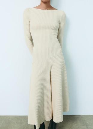 Мягкое платье в рубчик от zara, размер m, l