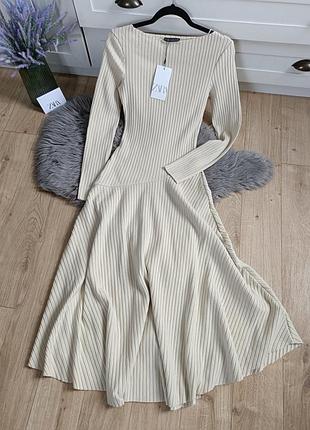 Мягкое платье в рубчик от zara, размер m, l2 фото