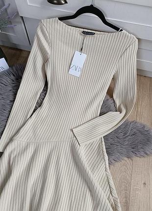 Мягкое платье в рубчик от zara, размер m, l3 фото