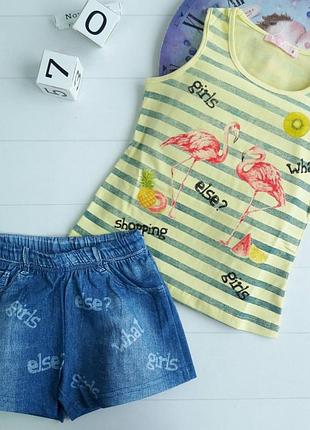 Летний костюм для девочки майка и шорты