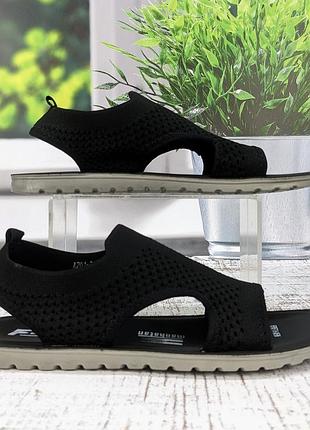 Сандалии мужские текстильные wonex черные на серой подошве 3931