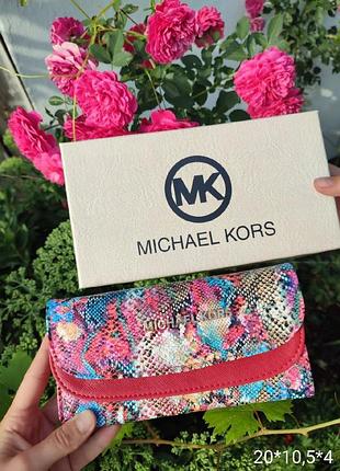 Женский кошелек из экокожи туречки, кошелек яркий с цветами искусственная кожа турция, кошелек стиля майкл корш michael kors