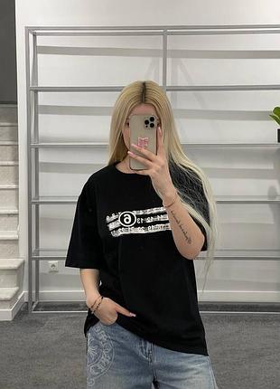 Базовая черная  футболка брендовая люкс качество