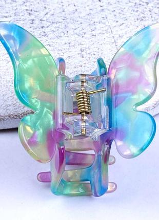 Крабик бабочка, пластиковый краб для волос