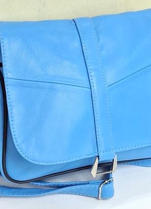 Сумка женская плечевая голубого цвета (туреченчина)