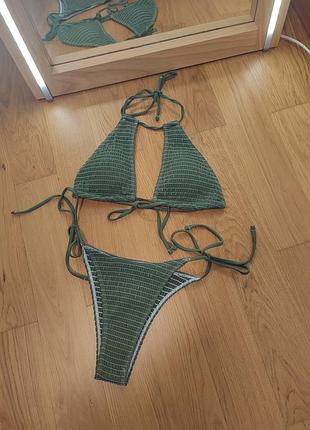 Купальник жатка на завязках от shein