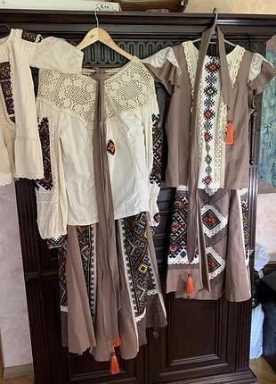 Костюм вишиваний сорочка family look льняна ручна робота вишиванка