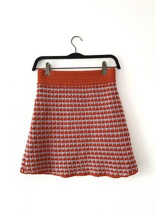 Коротка вʼязана спідниця zara у смужку