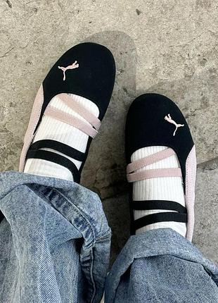 Балетки puma speedcat нові рожеві срібні білі чорні балетки жіночі замша шкіра