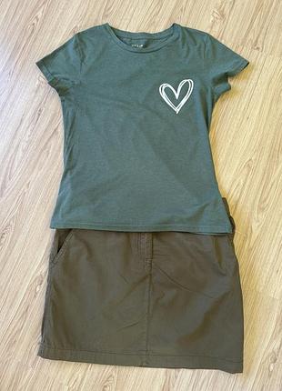 Стильная юбка,цвет хаки george